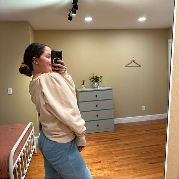 Citizens of Humanity Pink Puff Sleeve Cotton Sweatshirt Medium - Picture 2 of 15